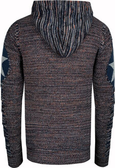 Grof gebreide hoodie Indigoblauw - M