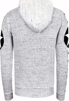 Grof gebreide hoodie Wit - L