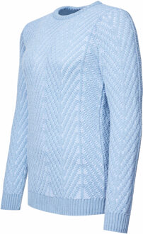 Grof gebreide trui met ronde hals Lichtblauw - 2XL