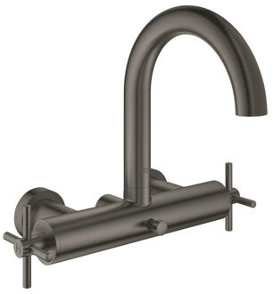 GROHE Atrio 1-gats bidetkraan M-size met waste met kruisgrepen supersteel 24027dc3 Supersteel geborsteld