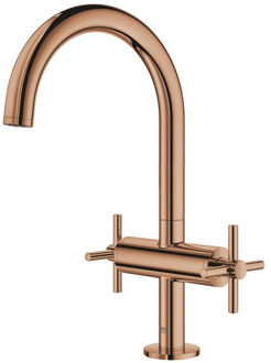 GROHE Atrio 1-gats wastafelkraan L-size m. hoge draaibare uitloop met kruisgrepen warm sunset 21019DA3