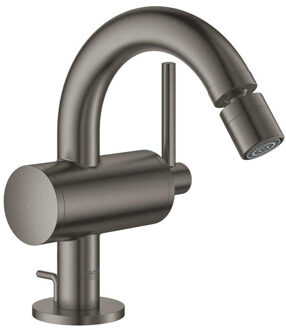 GROHE Atrio bidetkraan M - Medium uitloop - Met popup waste - Hard Graphite geborsteld (mat antraciet)