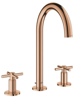 GROHE Atrio driegats wastafelkraan met twee kruisgrepen, M-size, Warm Sunset