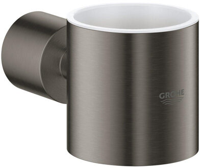 GROHE Atrio Glashouder - zonder glas - hard graphite geborsteld (mat antraciet)