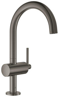 GROHE Atrio wastafelkraan L - Hoge draaibare uitloop - Met waste - Hard Graphite geborsteld (mat antraciet)