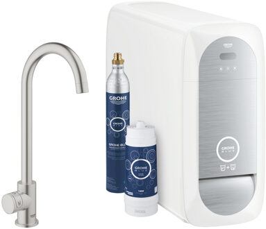 GROHE Blue Home Duo Starter Bruisendwaterkraan C-uitloop Zilver