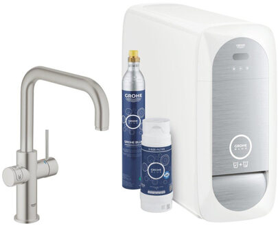 GROHE Blue Home Duo Starter Bruisendwaterkraan U-uitloop Zilver