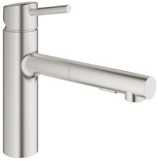 GROHE Concetto Keukenkraan - Medium uitloop - Met uittrekbare handdouche - Supersteel (rvs)