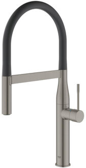 GROHE Essence Keukenkraan - hoog - 2 straalsoorten - met profesionele handdouche - hard graphite geborsteld 30294AL0 Hard graphite geborsteld (antraciet)