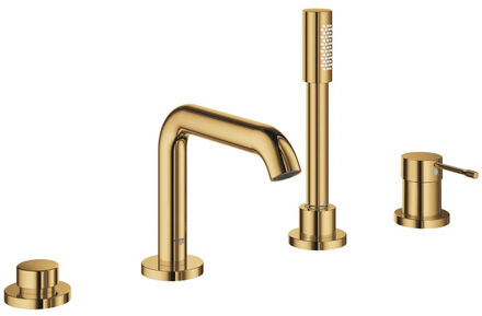 GROHE Essence New afbouwdeel voor 4-gats badrandcombinatie met omstel incl. baduitloop, handdouche en doucheslang 200cm cool sunrise 19578GL1 Cool sunrise glans