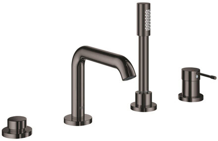 GROHE Essence New afbouwdeel voor 4-gats badrandcombinatie met omstel incl. baduitloop, handdouche en doucheslang 200cm hard graphite 19578A01