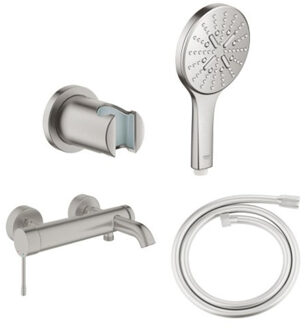 GROHE Essence New bad-/douchekraan met 3 standen handdoucheset en doucheslang supersteel SW73256/SW73279/SW472426/SW862668 RVS geborsteld