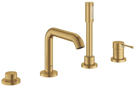 GROHE Essence New Badkraan - Viergats badrandcombinatie - Cool sunrise geborsteld (mat goud)