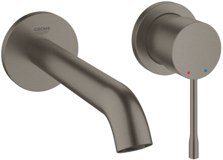 GROHE Essence New Wandgemonteerde Inbouw Wastafelkraan - afbouwdeel - exclusief inbouwdeel - hard graphite geborsteld (mat antraciet) - 19408AL1