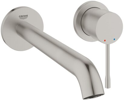 GROHE Essence New Wandgemonteerde Inbouw Wastafelkraan - afbouwdeel - zonder inbouwdeel - lange uitloop - supersteel - 19967DC1