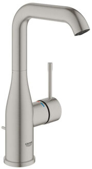 GROHE Essence New Wastafelkraan - hoge draaibare uitloop - met trekwaste - RVS - 32628DC1