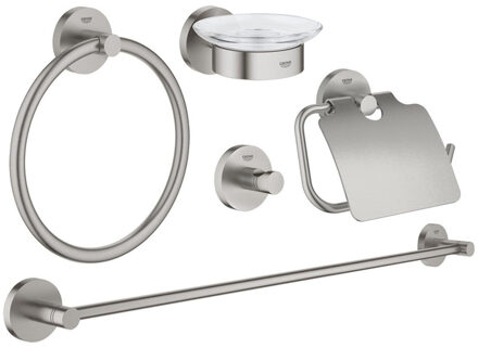 GROHE Essentials accessoireset 5 in 1 supersteel 40344DC1 Supersteel geborsteld