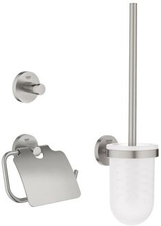 GROHE Essentials Accessoireset - Toiletrolhouder - Toiletborstelset - Haak - Supersteel (rvs)