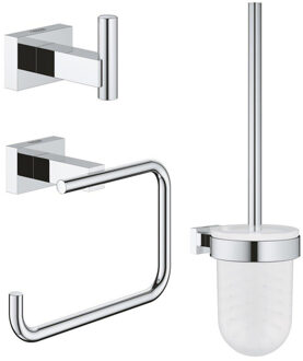 GROHE Essentials Cube Accessoireset - Toiletrolhouder - Toiletborstelset - Haak