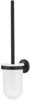 GROHE Essentials Toiletborstelhouder - wandmontage - rond - open - matte black 1024682430 Zwart mat