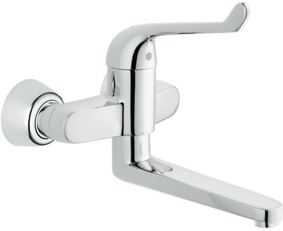 GROHE Euroeco Special Veiligheids Wastafelkraan - Wandkraan - 15 cm hartafstand - Chroom