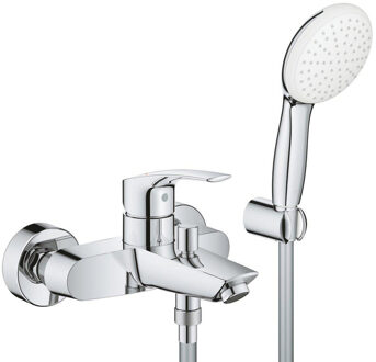 GROHE Eurosmart Badmengkraan - eengreeps - met doucheset - met omstel - chroom 25276003