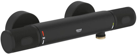 GROHE Grohtherm 1000 Performance Douchemengkraan - 2 gats - thermostatisch - phantom black 34827kf0 Zwart mat