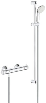 GROHE Grohtherm 800 Thermostatische Douchekraan - Met comfort doucheset - 15 cm hartafstand - Douchestang 90 cm