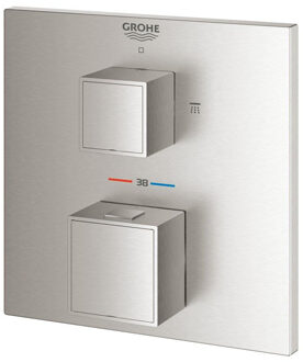 GROHE Grohtherm Cube Douchethermostaatkraan - Met trim set - Roestvrijstalen look - 24154DC0