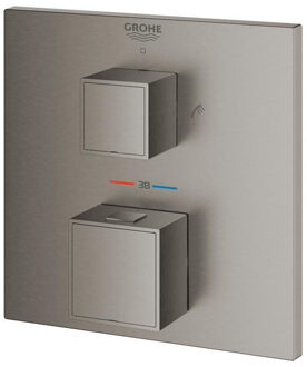 GROHE Grohtherm Cube Thermostatische Badkraan - Opbouwdeel -  Hard Graphite - 24155AL0