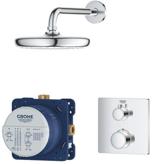 GROHE Grohtherm Perfect doucheset - Inbouw regendouche - ø 21 cm - Met thermostaatkraan - Tempesta douchekop