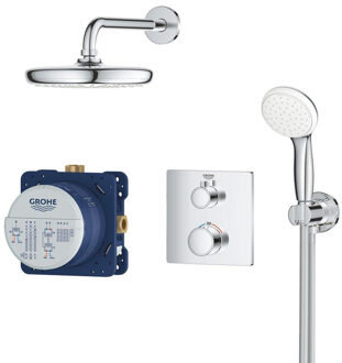 GROHE Grohtherm Perfect doucheset - Inbouw regendouche - ø 21 cm - Met thermostaatkraan - Tempesta douchekop