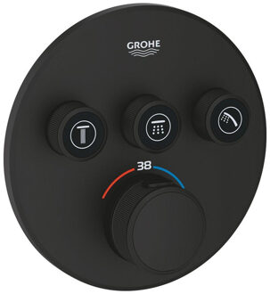 GROHE Grohtherm smartcontrol afdekset thermostatisch rond phantom black 29508KF0 Phantom black (Zwart mat)