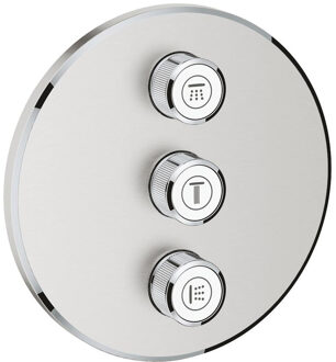 GROHE Grohtherm SmartControl - Drievoudig opbouwdeel - Volume (stopkraan) - Rond - RVS (supersteel)