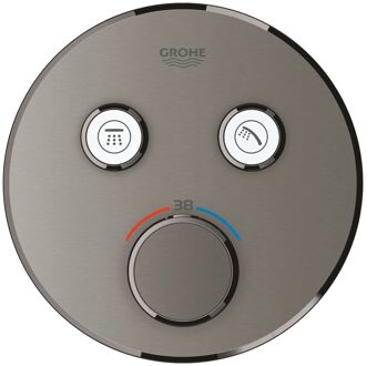 GROHE Grohtherm SmartControl Thermostatiche Douchekraan - Inbouw mengkraan - Met omstelling - Rond - Hard Graphite geborsteld (mat donkergrijs)