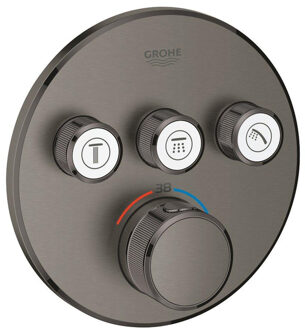 GROHE Grohtherm SmartControl Thermostatiche Douchekraan - Inbouw mengkraan - Met omstelling - Rond - Hard graphite geborsteld (mat donkergrijs)