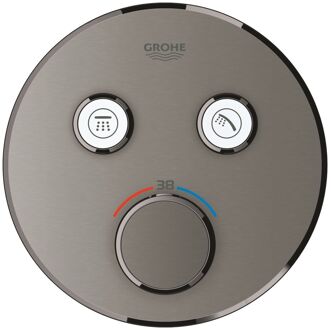 GROHE Grohtherm SmartControl Thermostatiche Douchekraan - Inbouw mengkraan - Met omstelling - Rond - Hard Graphite geborsteld (mat donkergrijs)