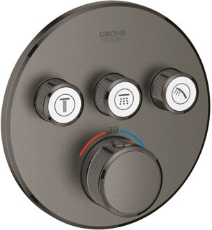 GROHE Grohtherm SmartControl Thermostatiche Douchekraan - Inbouw mengkraan - Met omstelling - Rond - Hard graphite geborsteld (mat donkergrijs)