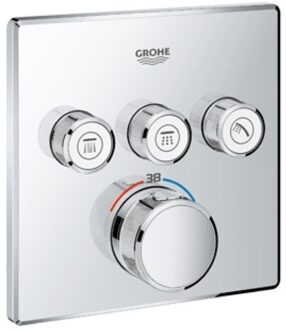 GROHE Grohtherm SmartControl Thermostatiche Douchekraan - Inbouw mengkraan - Met omstelling - Vierkant - Chroom