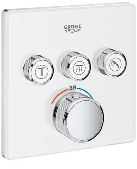 GROHE Grohtherm SmartControl Thermostatiche Douchekraan - Inbouw mengkraan - Met omstelling -Vierkant - Wit