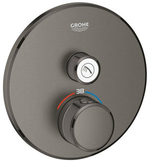 GROHE Grohtherm SmartControl Thermostatiche Douchekraan - Inbouw mengkraan - Rond - Hard Graphite geborsteld (mat antraciet)