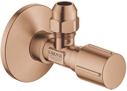 GROHE hoekstopkraan knel 1/2x3/8 m. metalen greep brushed warm sunset