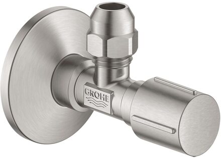 GROHE hoekstopkraan knel 1/2x3/8 m. metalen greep supersteel