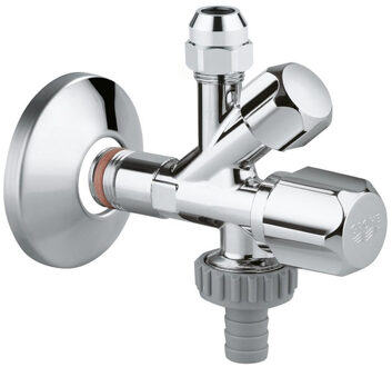 GROHE hoekstopkraan knel met teflon dichtingsring 1/2 x3/8 met kunststof greep chroom 22036000