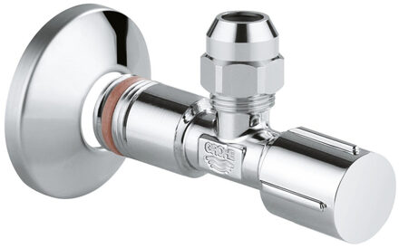 GROHE hoekstopkraan knel met teflon dichtingsring 1/2 x3/8 met metalen greep chroom