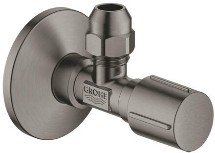 GROHE hoekstopkraan knel met teflon dichtingsring 1/2x3/8 m. metalen greep brushed hard graphite