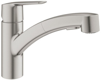 GROHE Keukenkraan - Eéngreeps keukenmengkraan - Uittrekbare vuistdouche - 90° lage draaibare uitloop - GROHE Start - 30531DC1