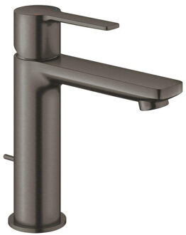 GROHE Lineare 1-gats wastafelkraan s-size met waste brushed hard graphite