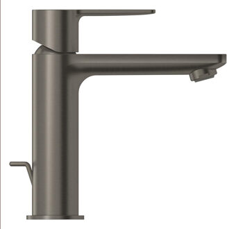 GROHE Lineare 1-gats wastafelkraan s-size met waste brushed hard graphite