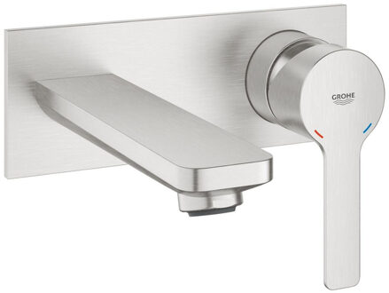 GROHE Lineare New Tweegats Wastafelkraan M - Medium uitloop - Wandmontage - Supersteel